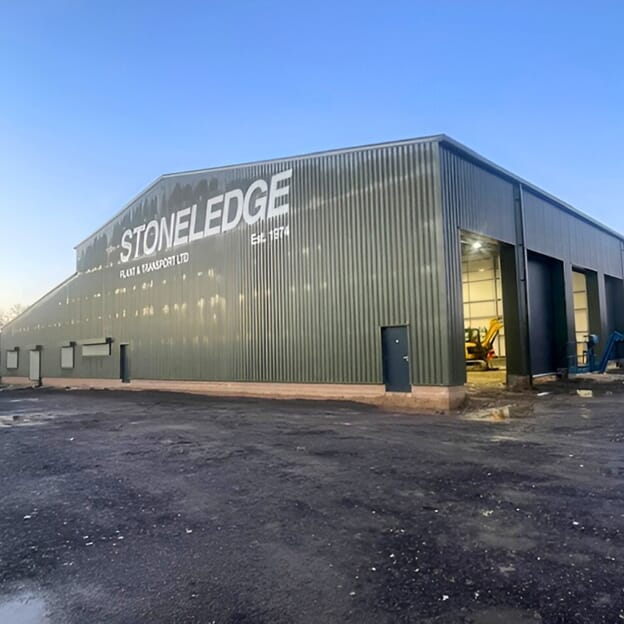 An image of the exterior signage for the Stoneledge warehouse.